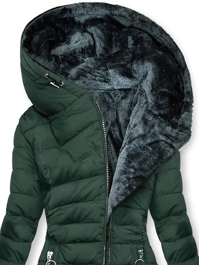 TS | Luxurious winter puffer coat with faux fur lining