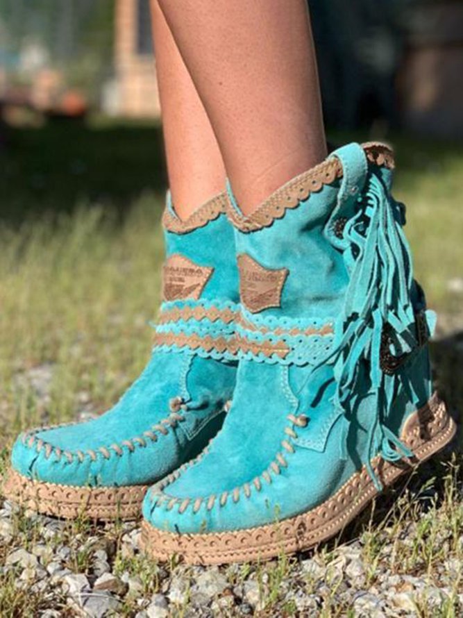 TS | Boho fringe western boots