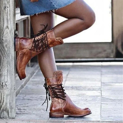 TS | Vintage leather lace-up boots