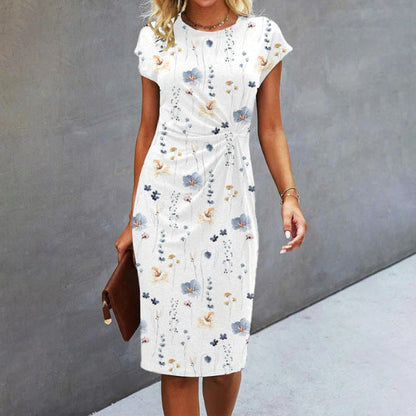 TS | Midi dress with floral pattern and twisted front