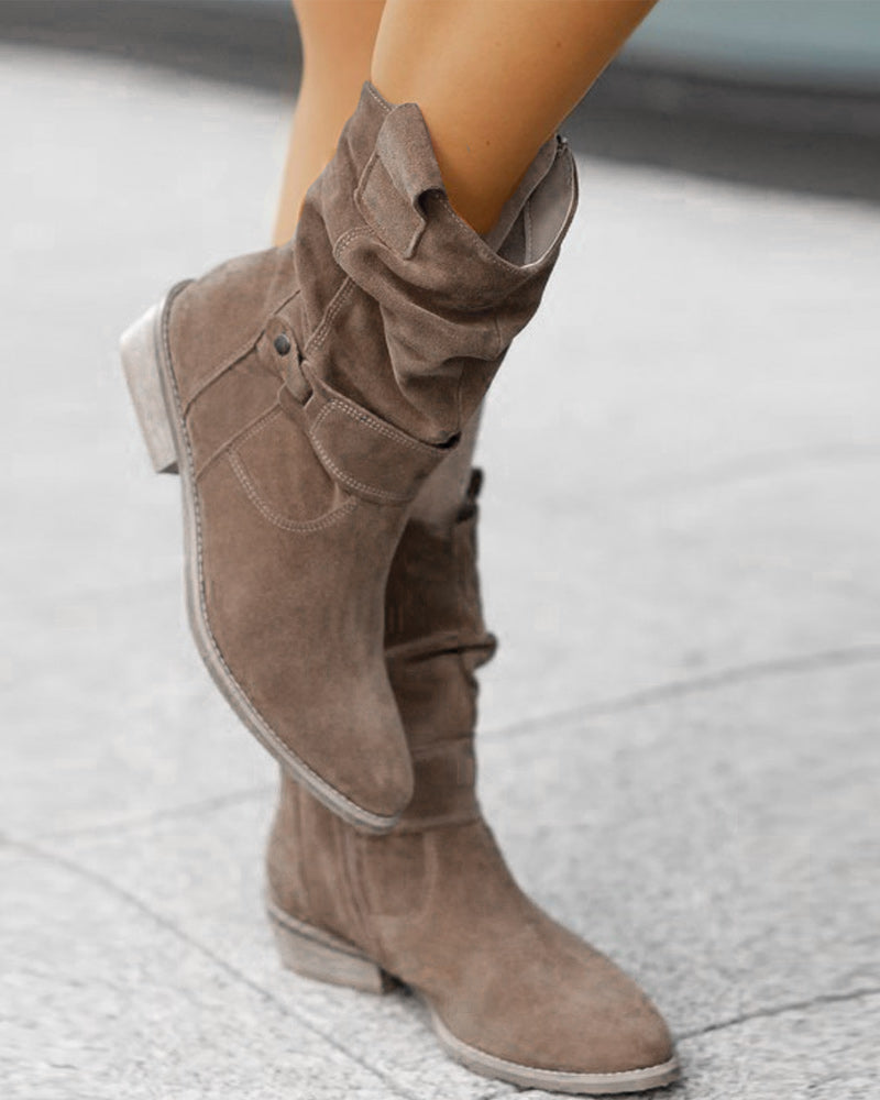 TS | Mid-calf boots with strap detail