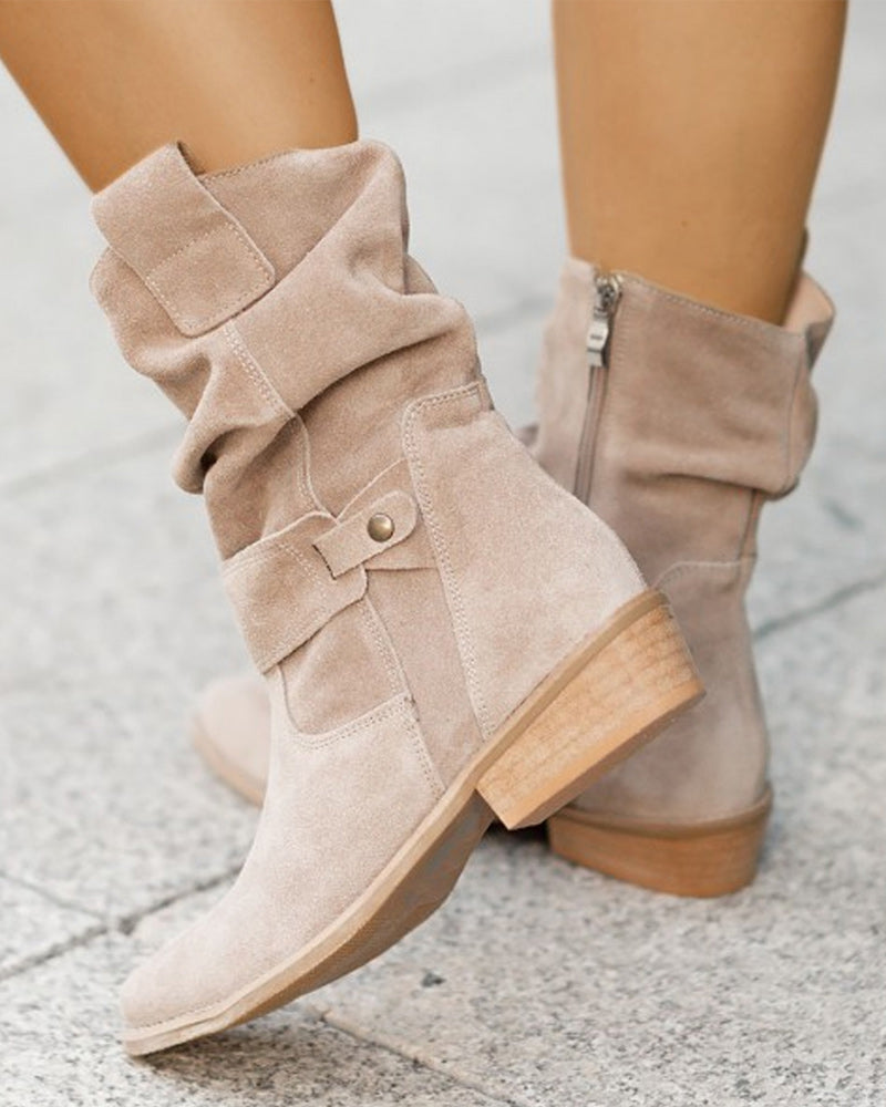 TS | Mid-calf boots with strap detail