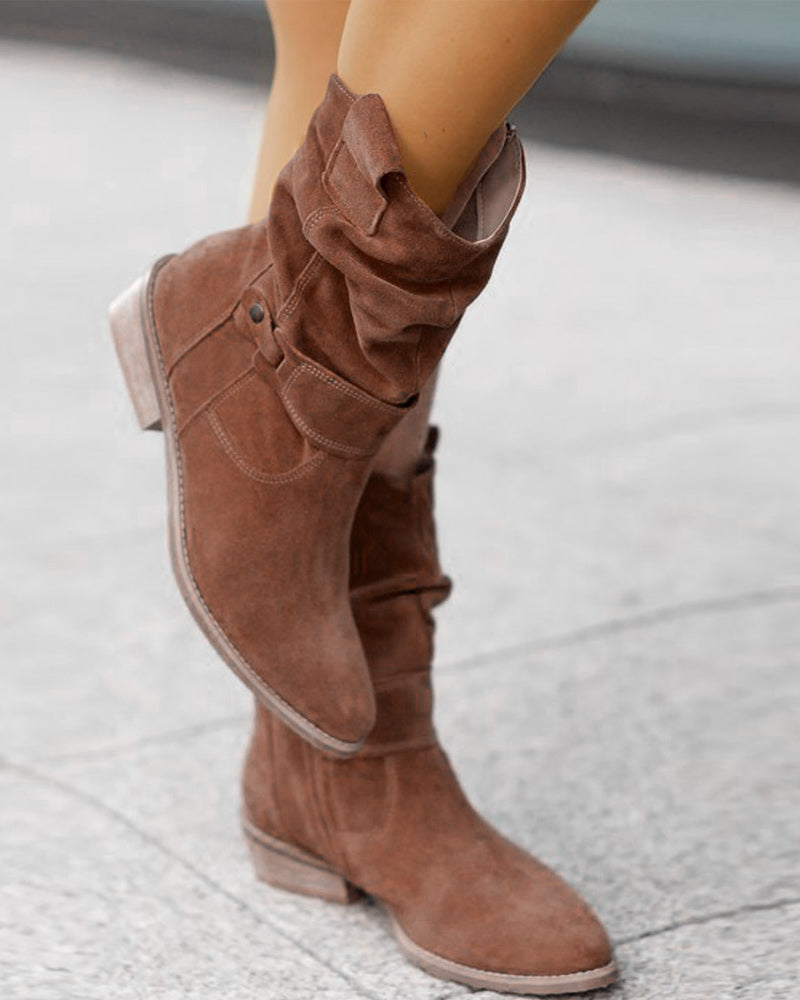 TS | Mid-calf boots with strap detail