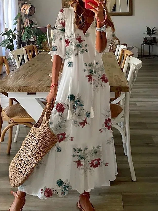 TS | Floral maxi dress with bow