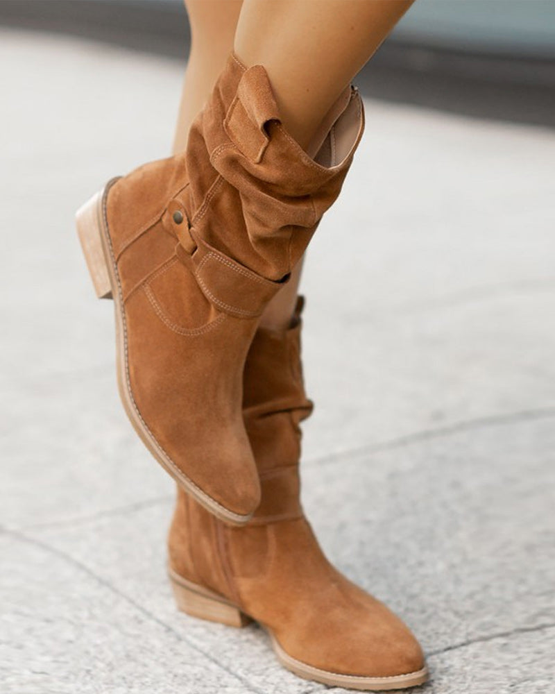 TS | Mid-calf boots with strap detail