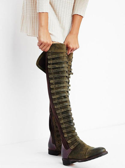 TS | Knee-high gladiator boots with straps