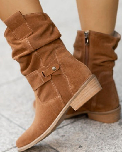 TS | Mid-calf boots with strap detail