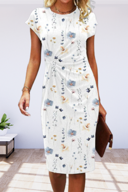 TS | Midi dress with floral pattern and twisted front