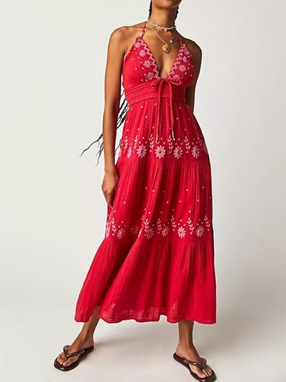 TS | Bohème embroidered maxi dress