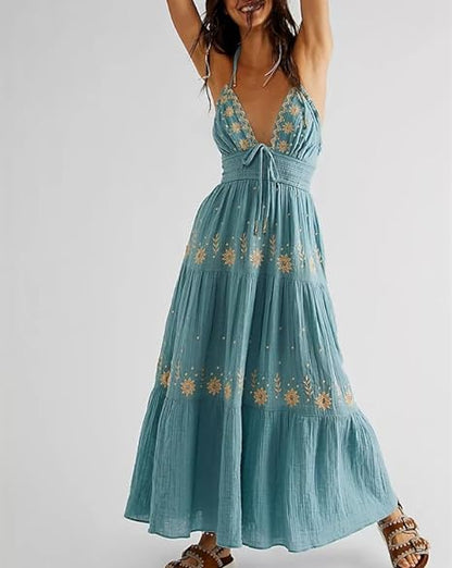 TS | Bohème embroidered maxi dress