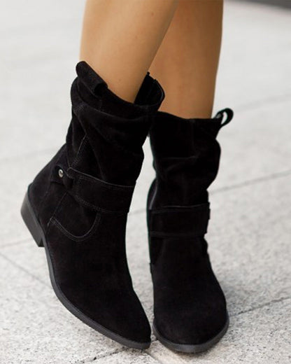 TS | Mid-calf boots with strap detail