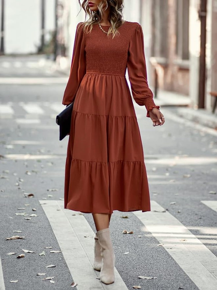 TS | Long-sleeved midi dress with tuxedos