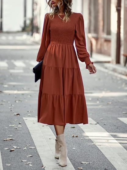 TS | Long-sleeved midi dress with tuxedos