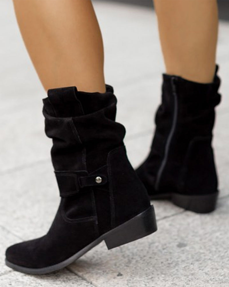 TS | Mid-calf boots with strap detail