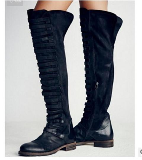 TS | Knee-high gladiator boots with straps