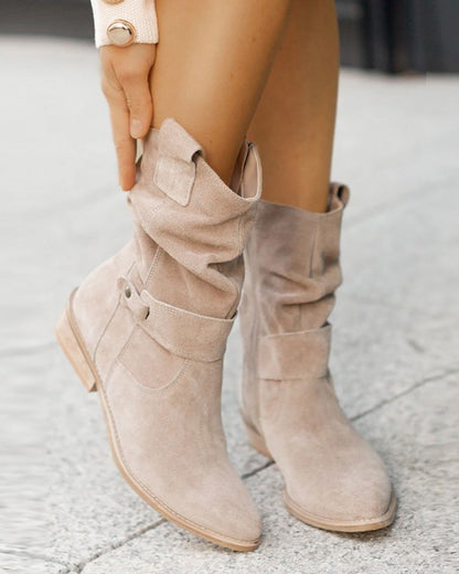 TS | Mid-calf boots with strap detail