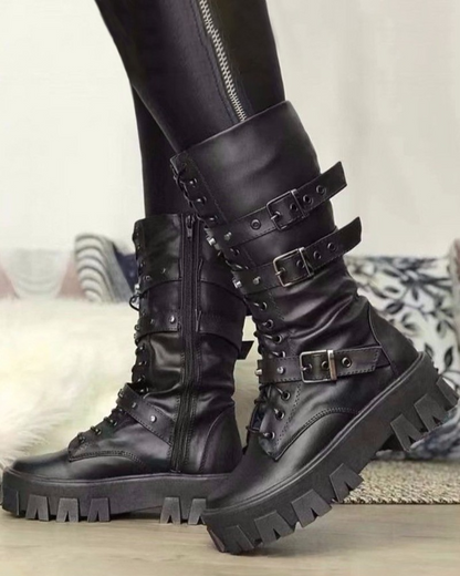 TS | Boots with zipper and buckles