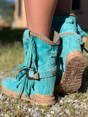 TS | Boho fringe western boots