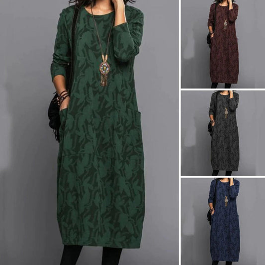 TS | Casual long-sleeved midi dress