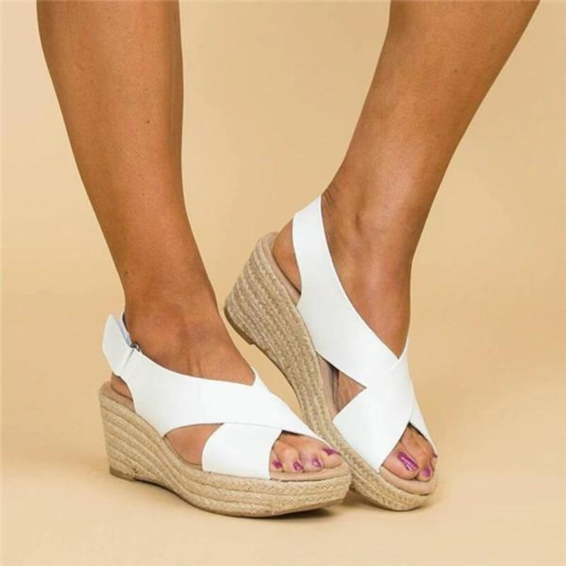 TS | wedge sandals with cross straps