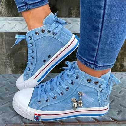 TS | Denim sneakers with white soles