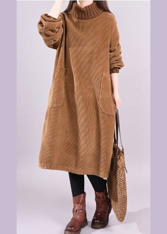 TS | Corduroy midi dress with turtleneck