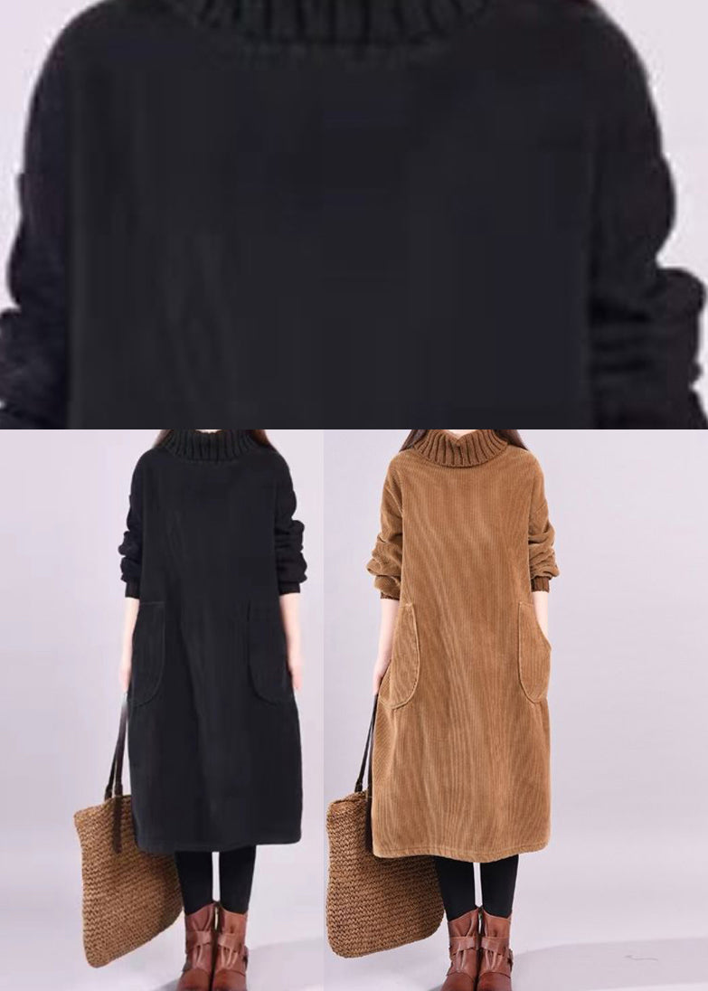 TS | Corduroy midi dress with turtleneck