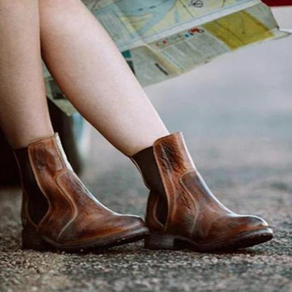 TS | Women's ankle boots in vintage-style leather