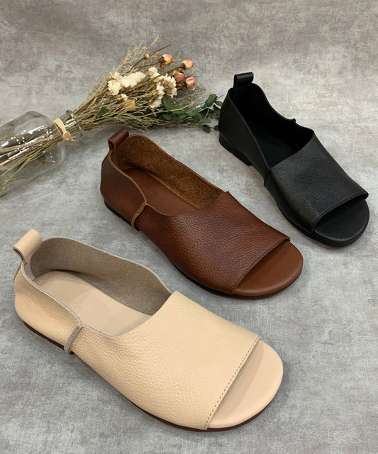 TS | Minimalist, open-toe slip-on flats