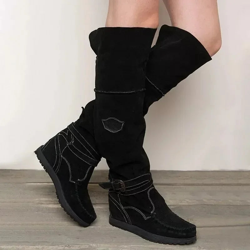 TS | Boho-inspired knee-high moccasin boots