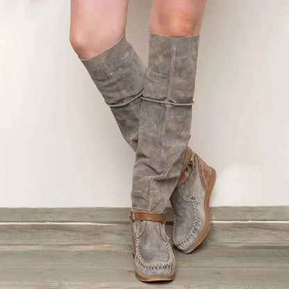 TS | Boho-inspired knee-high moccasin boots