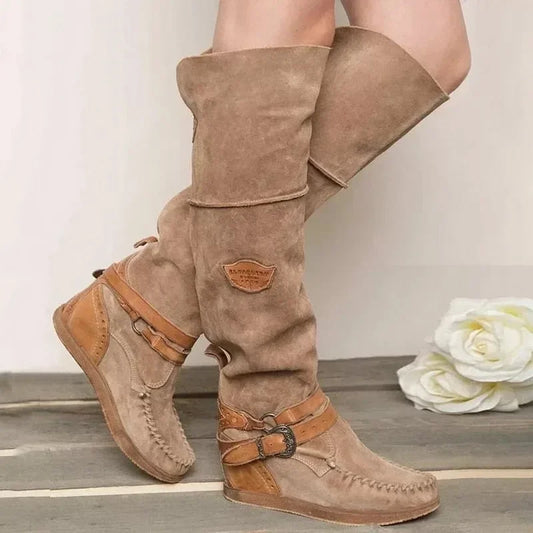 TS | Boho-inspired knee-high moccasin boots