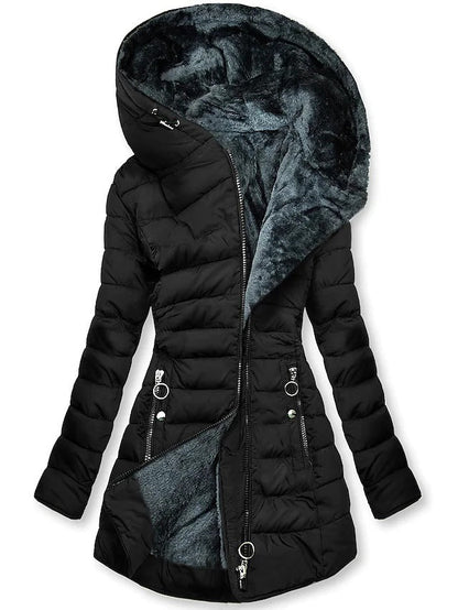 TS | Luxurious winter puffer coat with faux fur lining