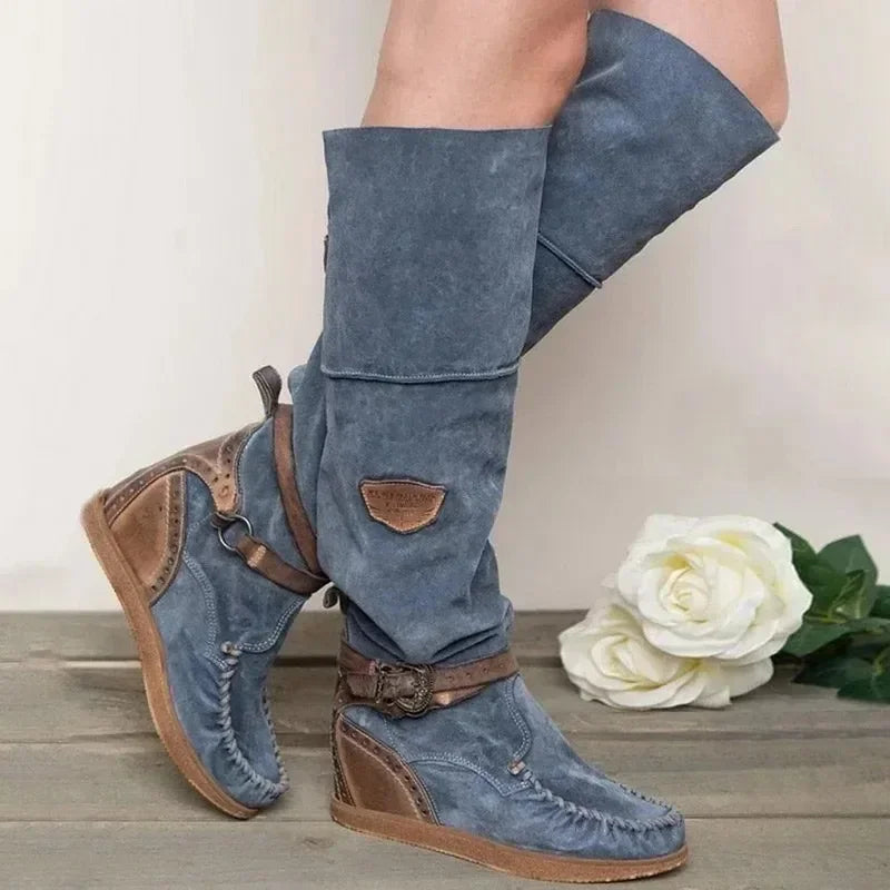 TS | Boho-inspired knee-high moccasin boots