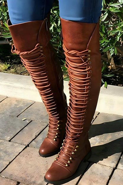 TS | Over-the-knee boots with laces