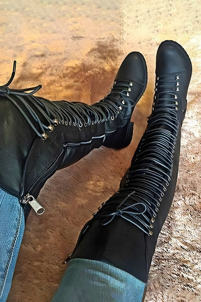 TS | Over-the-knee boots with laces