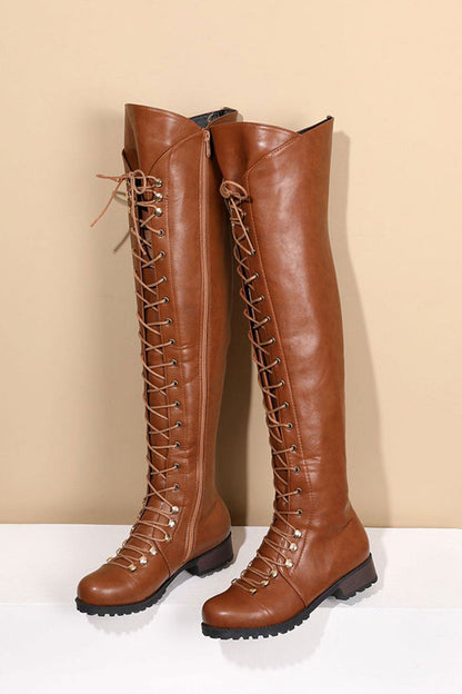 TS | Over-the-knee boots with laces