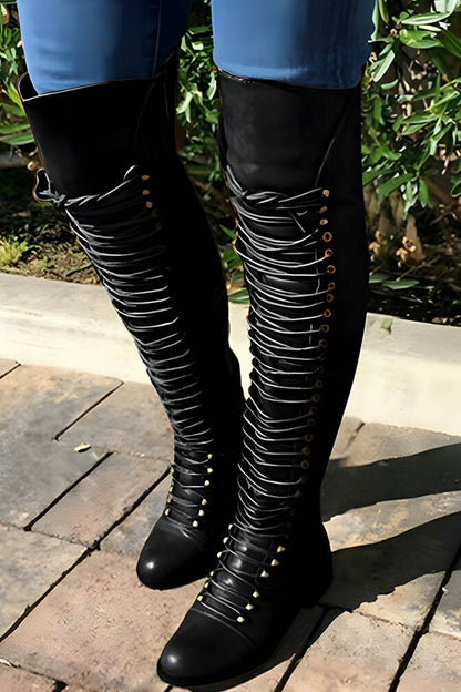 TS | Over-the-knee boots with laces