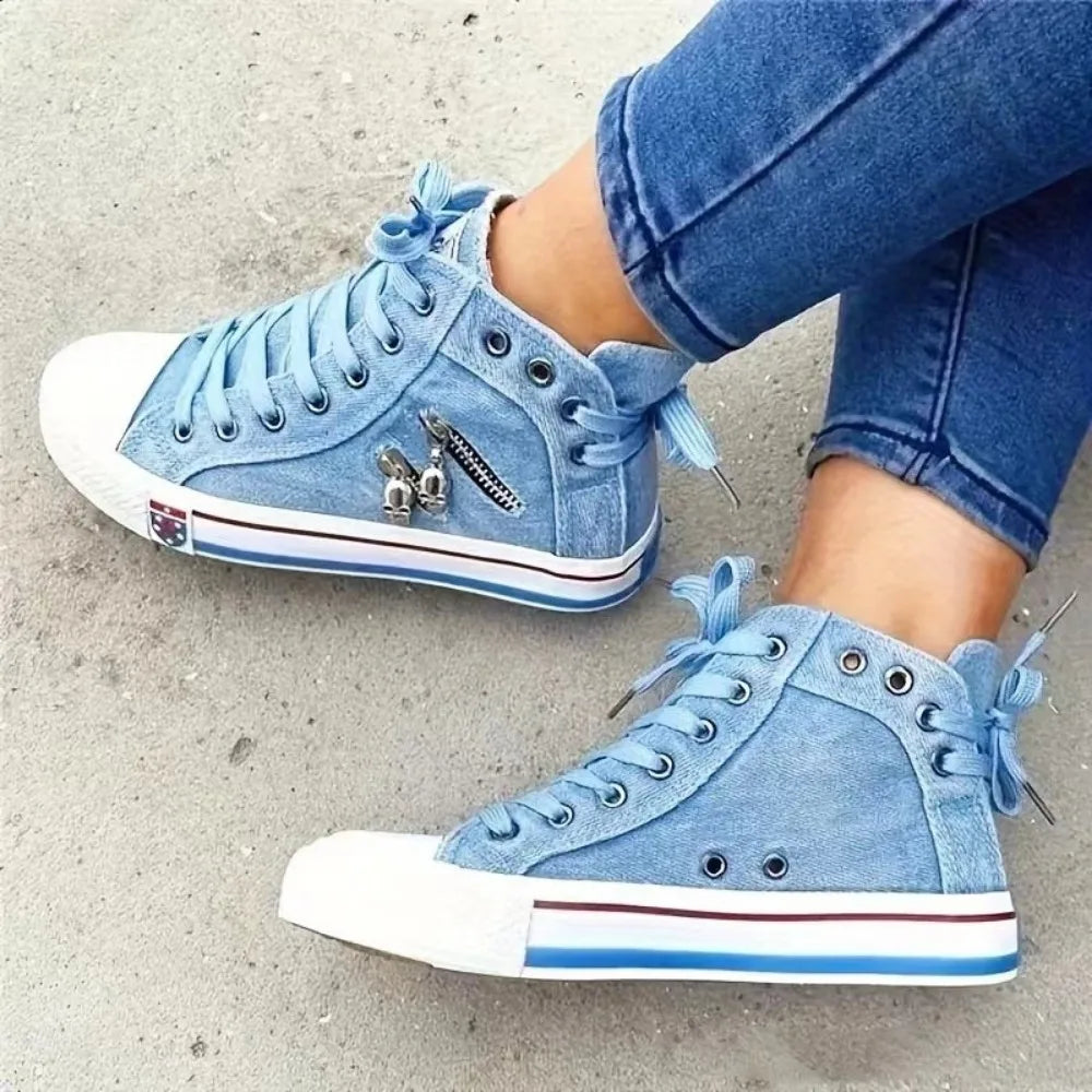 TS | Denim sneakers with white soles