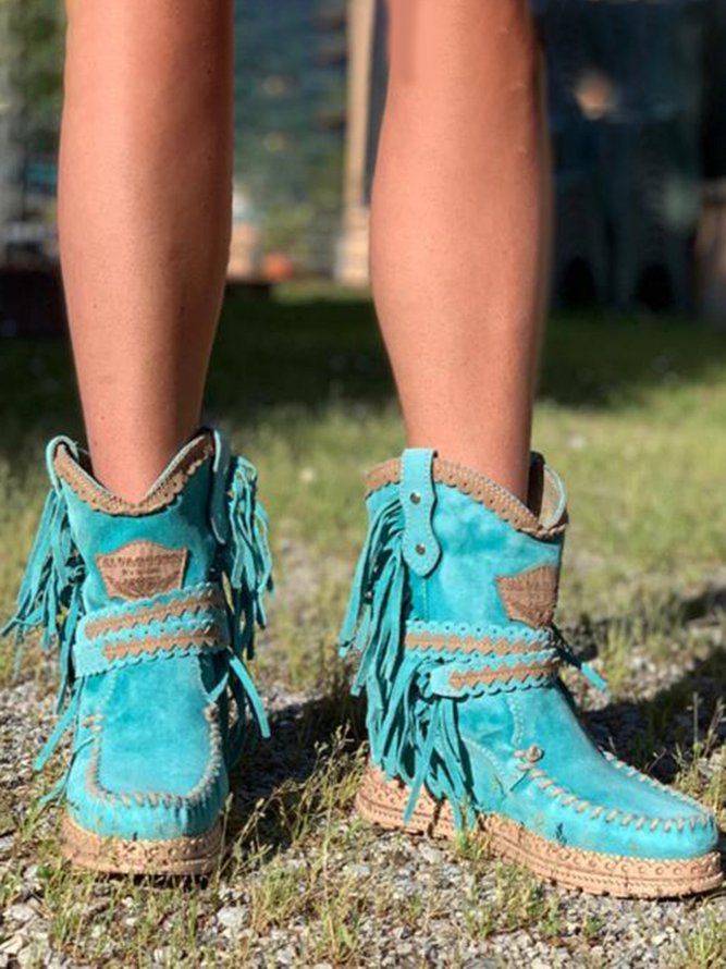 TS | Boho fringe western boots