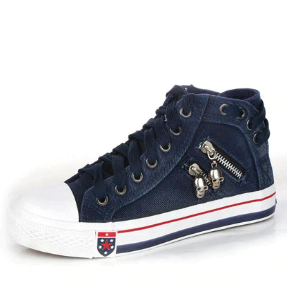 TS | Denim sneakers with white soles