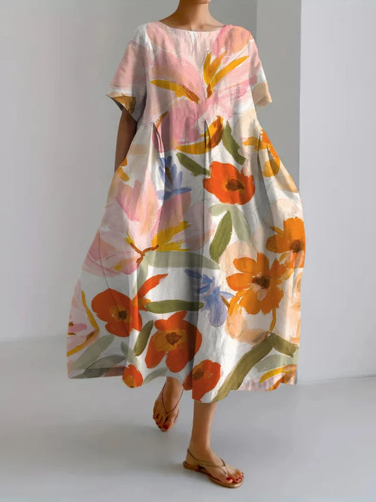 TS | Maxi dress with floral pattern Loose