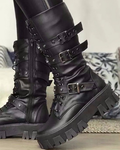 TS | Boots with zipper and buckles