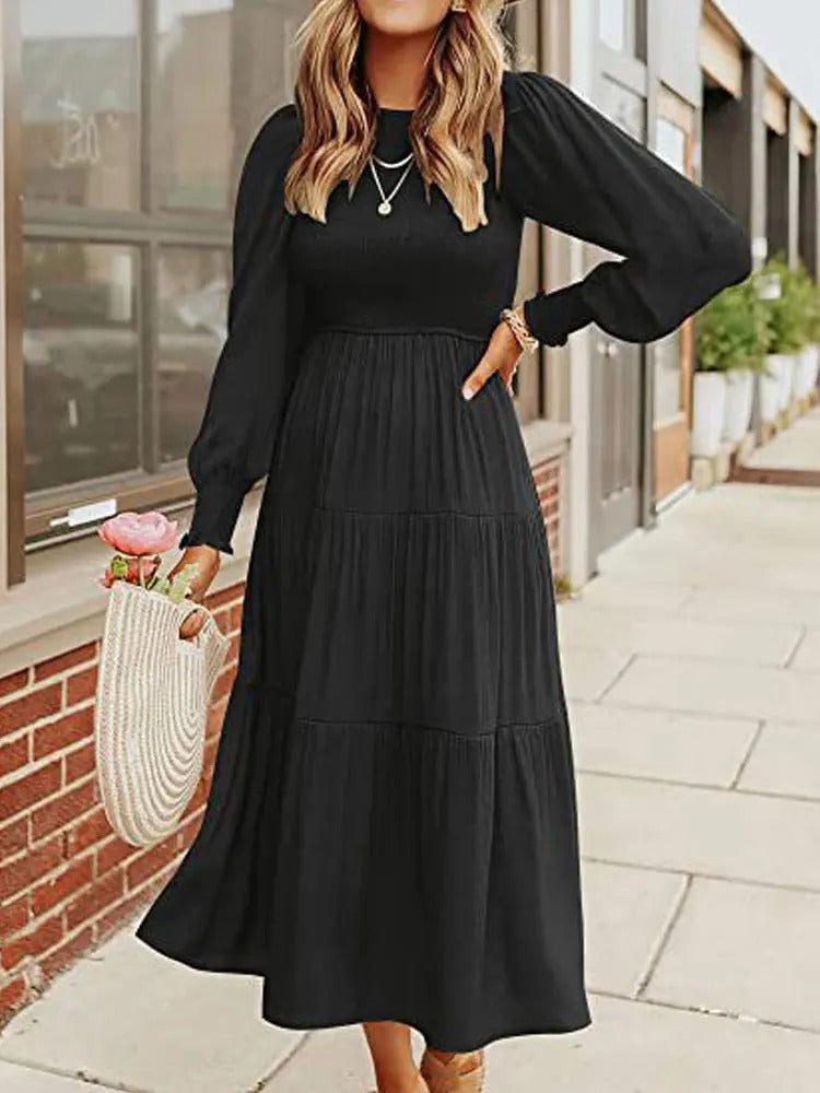 TS | Long-sleeved midi dress with tuxedos