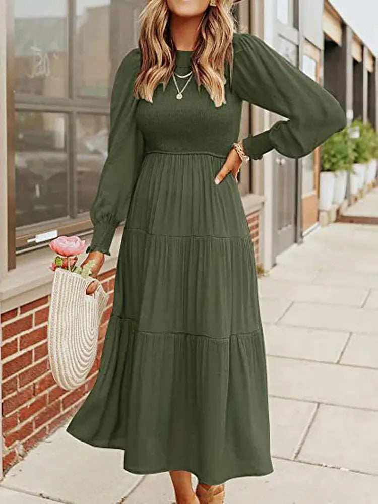 TS | Long-sleeved midi dress with tuxedos